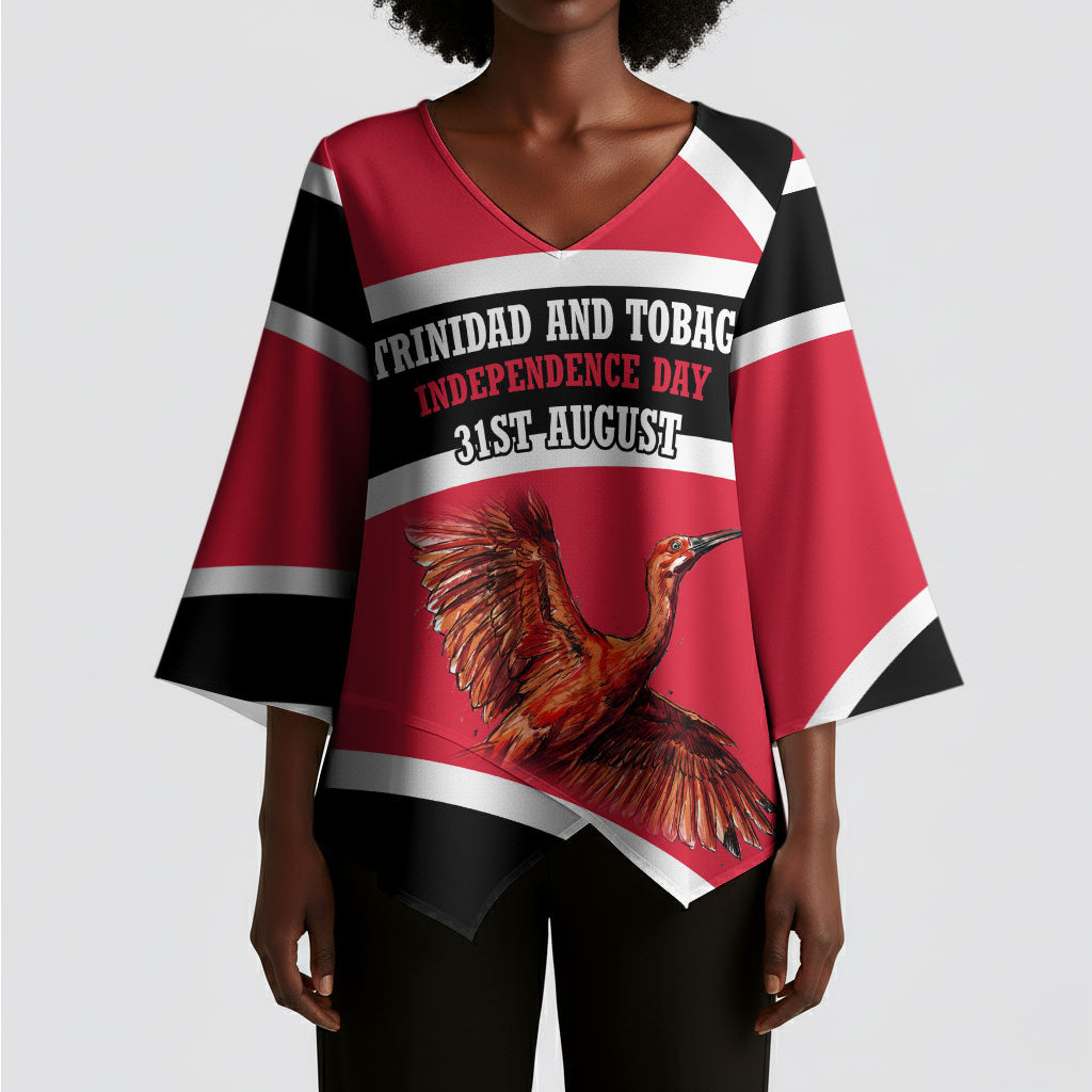 Trinidad And Tobago Independence Day Scarlet Ibis Kimono Sleeve Blouse Steelpan Heritage National Flag