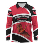 Trinidad And Tobago Independence Day Scarlet Ibis Long Sleeve Polo Shirt Steelpan Heritage National Flag