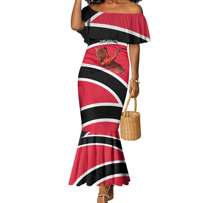 Trinidad And Tobago Independence Day Scarlet Ibis Mermaid Dress Steelpan Heritage National Flag