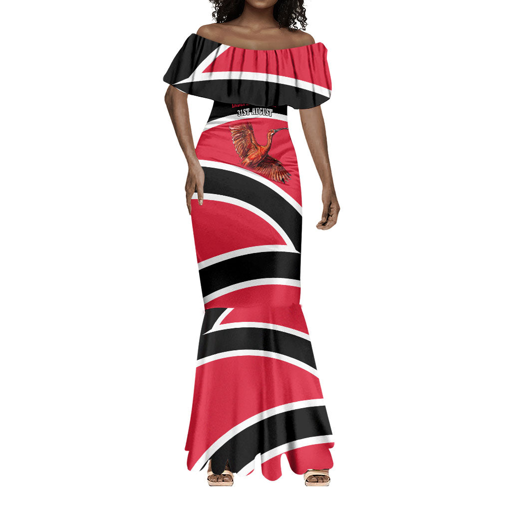 Trinidad And Tobago Independence Day Scarlet Ibis Mermaid Dress Steelpan Heritage National Flag