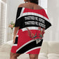 Trinidad And Tobago Independence Day Scarlet Ibis Off Shoulder Short Dress Steelpan Heritage National Flag