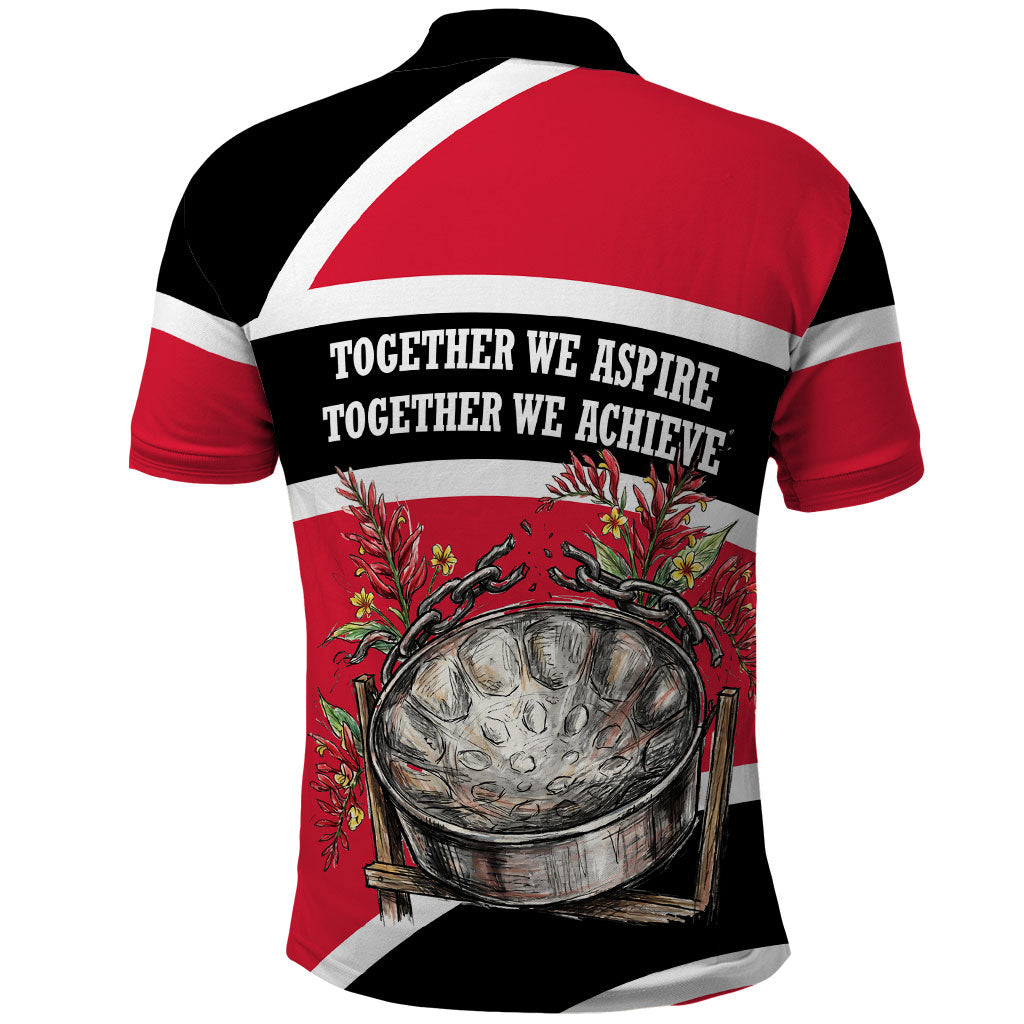 Trinidad And Tobago Independence Day Scarlet Ibis Polo Shirt Steelpan Heritage National Flag