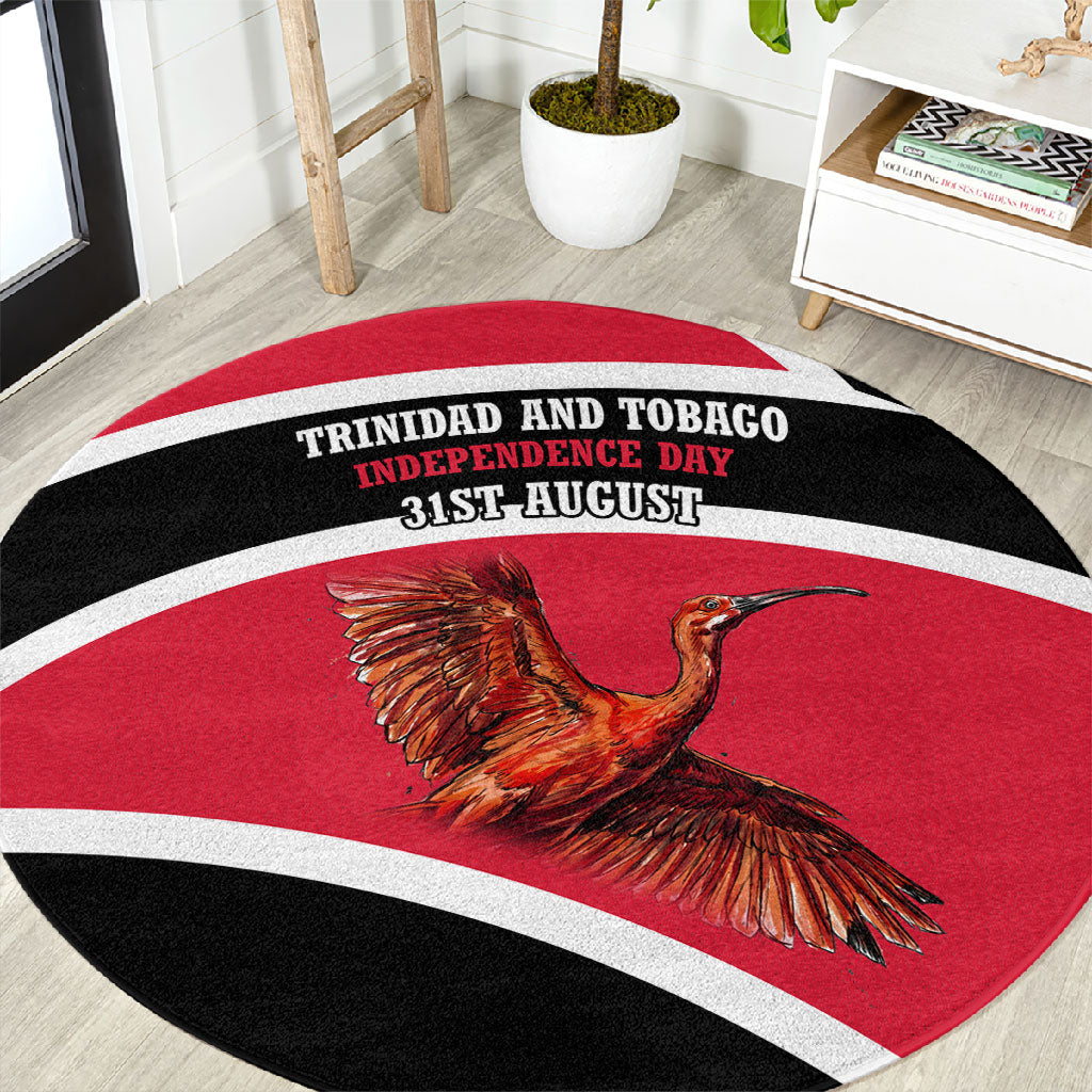 Trinidad And Tobago Independence Day Scarlet Ibis Round Carpet Steelpan Heritage National Flag