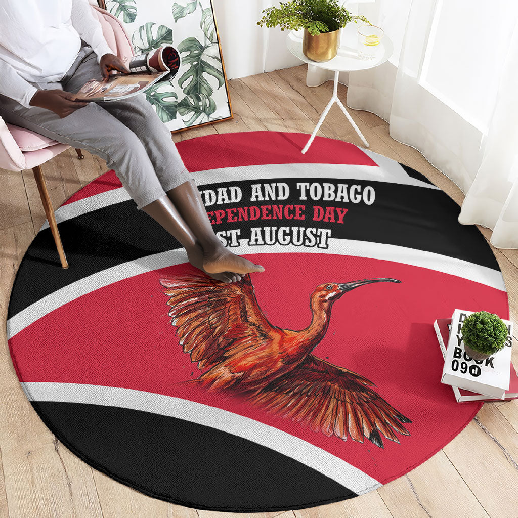 Trinidad And Tobago Independence Day Scarlet Ibis Round Carpet Steelpan Heritage National Flag