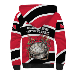 Trinidad And Tobago Independence Day Scarlet Ibis Sherpa Hoodie Steelpan Heritage National Flag