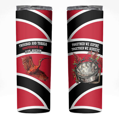 Trinidad And Tobago Independence Day Scarlet Ibis Skinny Tumbler Steelpan Heritage National Flag