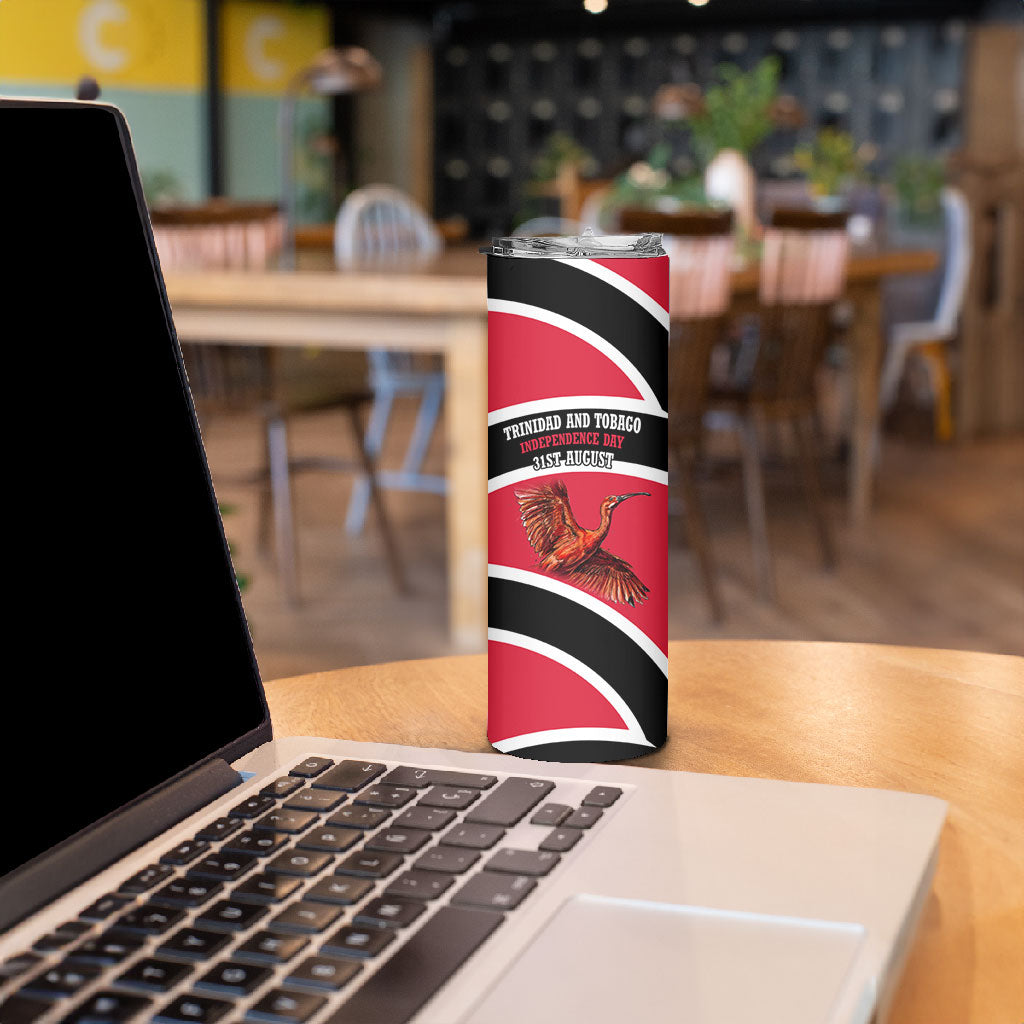 Trinidad And Tobago Independence Day Scarlet Ibis Skinny Tumbler Steelpan Heritage National Flag