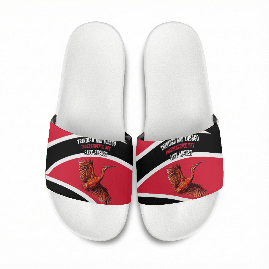 Trinidad And Tobago Independence Day Scarlet Ibis Slide Sandals Steelpan Heritage National Flag
