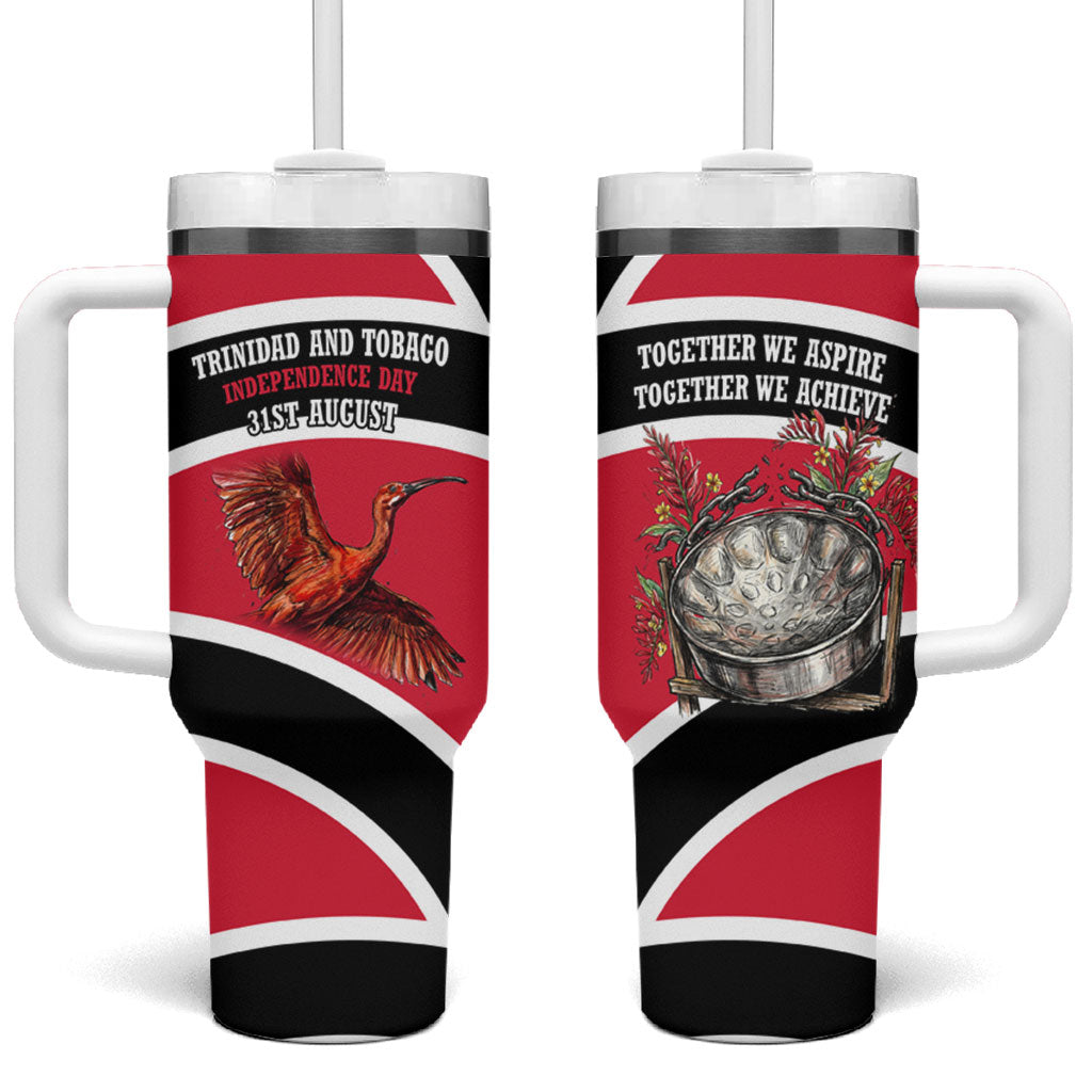 Trinidad And Tobago Independence Day Scarlet Ibis Tumbler With Handle Steelpan Heritage National Flag