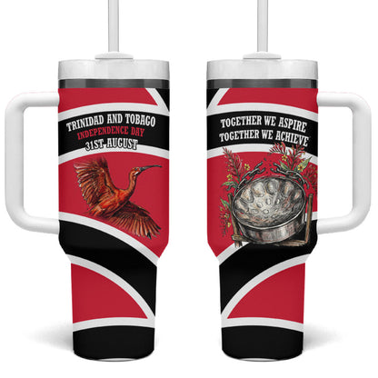 Trinidad And Tobago Independence Day Scarlet Ibis Tumbler With Handle Steelpan Heritage National Flag