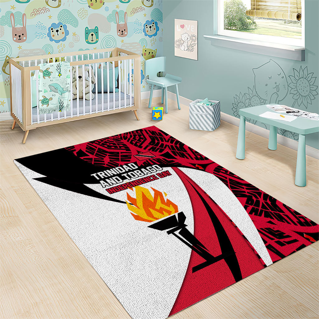 Trinidad And Tobago Independence Day Area Rug Freedom Torch Heritage Symbols