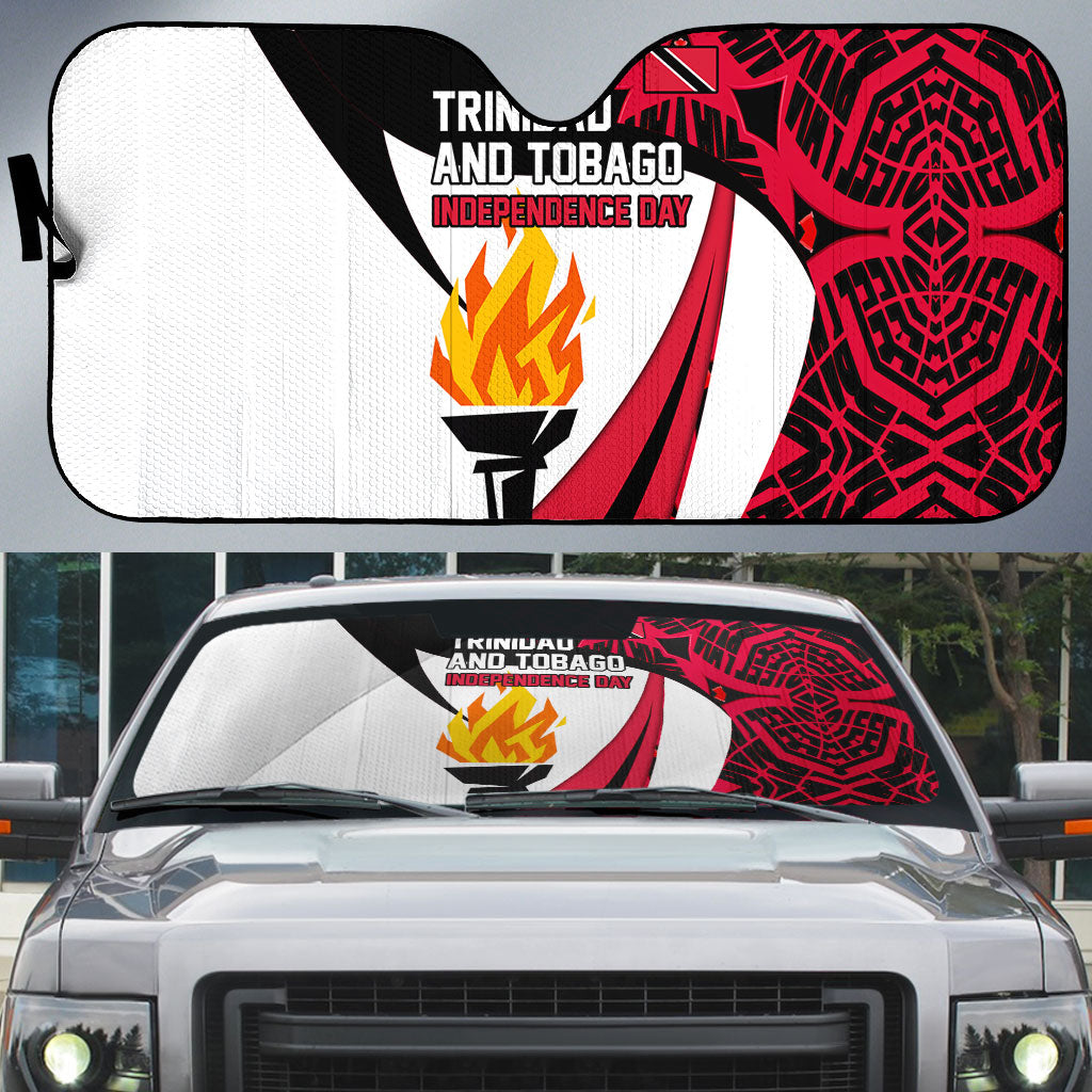 Trinidad And Tobago Independence Day Auto Sun Shade Freedom Torch Heritage Symbols