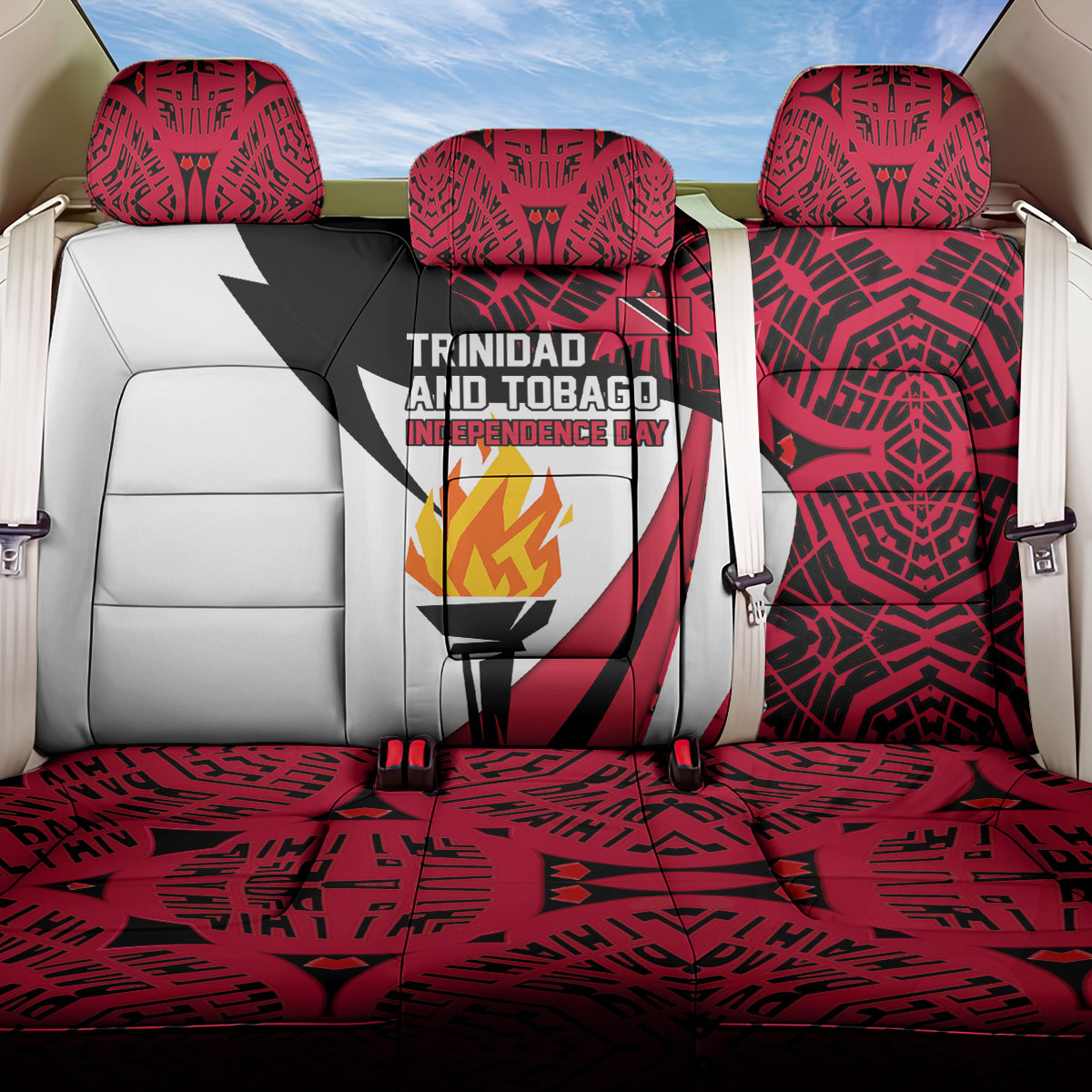 Trinidad And Tobago Independence Day Back Car Seat Cover Freedom Torch Heritage Symbols