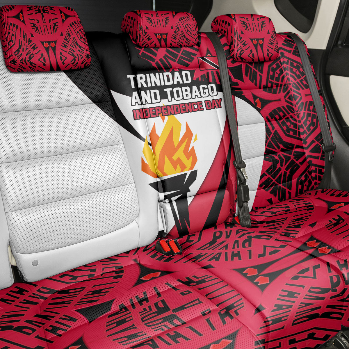 Trinidad And Tobago Independence Day Back Car Seat Cover Freedom Torch Heritage Symbols