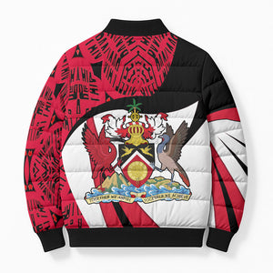 Trinidad And Tobago Independence Day Bomber Puffer Jacket Freedom Torch Heritage Symbols