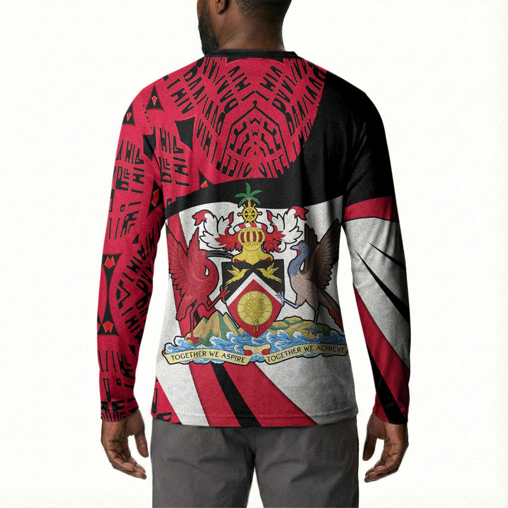 Trinidad And Tobago Independence Day Button Sweatshirt Freedom Torch Heritage Symbols