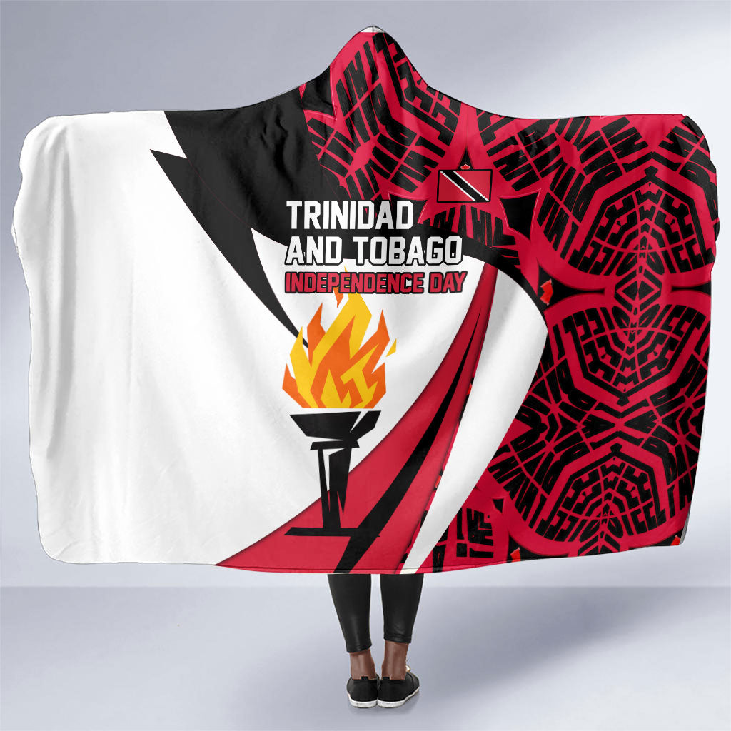 Trinidad And Tobago Independence Day Hooded Blanket Freedom Torch Heritage Symbols