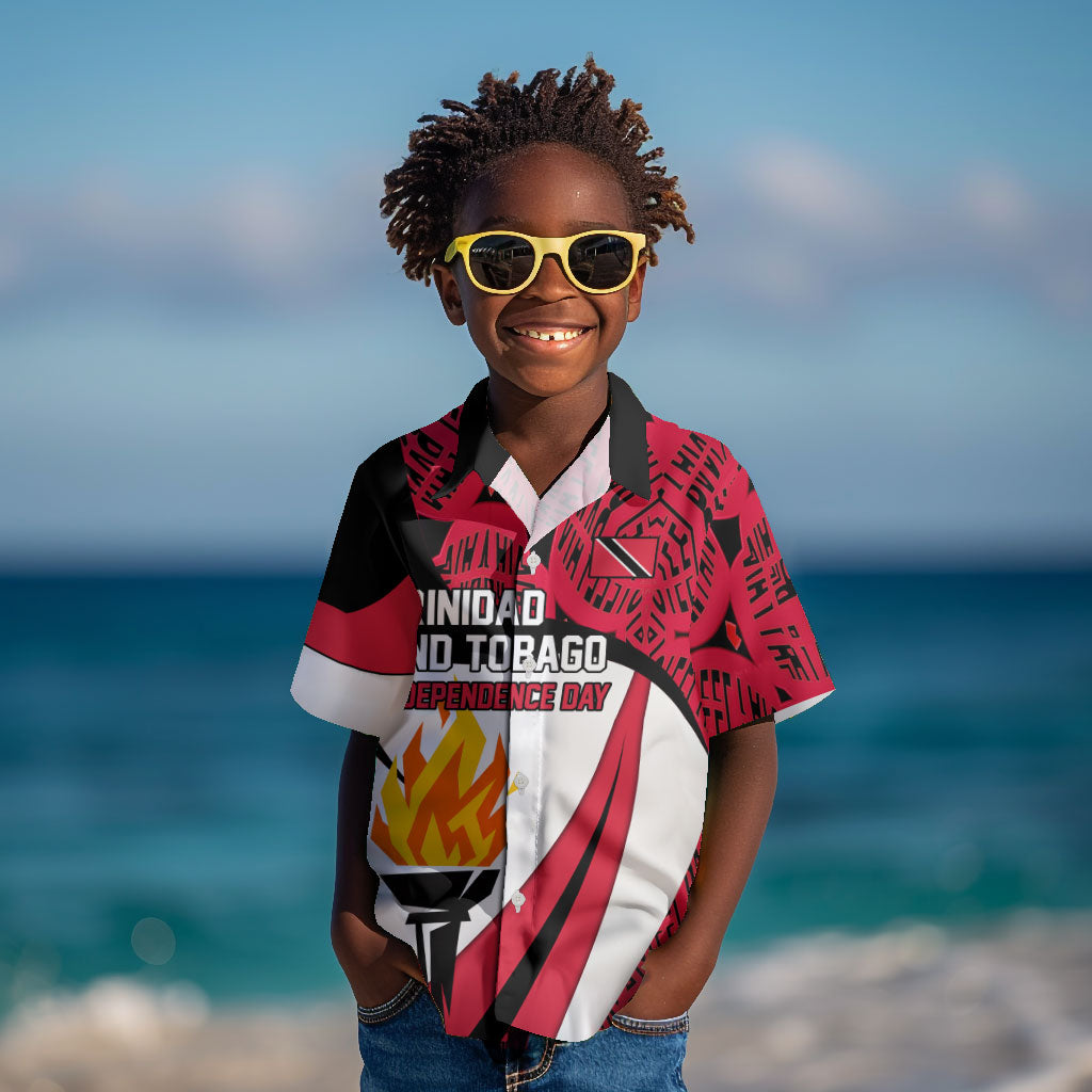 Trinidad And Tobago Independence Day Kid Hawaiian Shirt Freedom Torch Heritage Symbols
