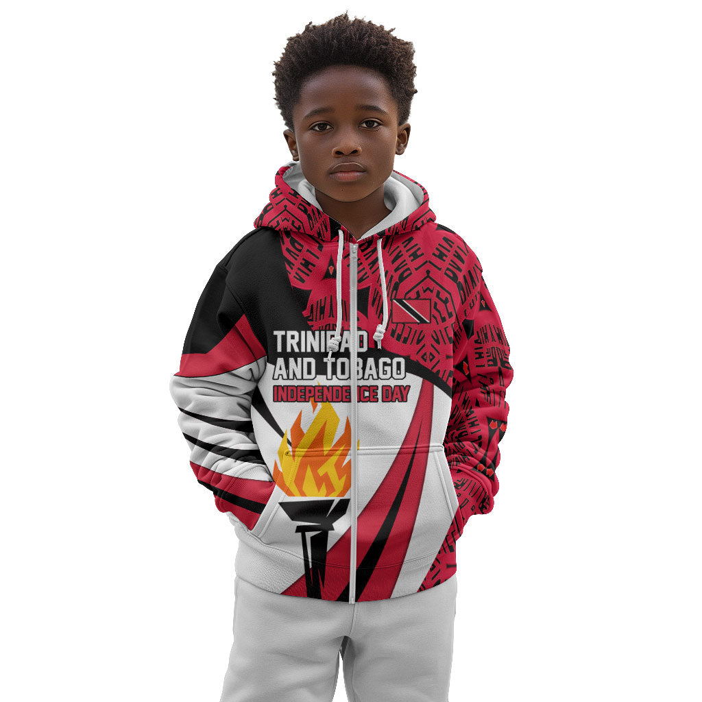 Trinidad And Tobago Independence Day Kid Hoodie Freedom Torch Heritage Symbols