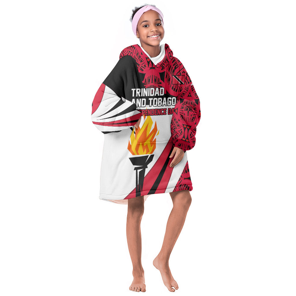 Trinidad And Tobago Independence Day Kid Wearable Blanket Hoodie Freedom Torch Heritage Symbols