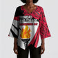 Trinidad And Tobago Independence Day Kimono Sleeve Blouse Freedom Torch Heritage Symbols