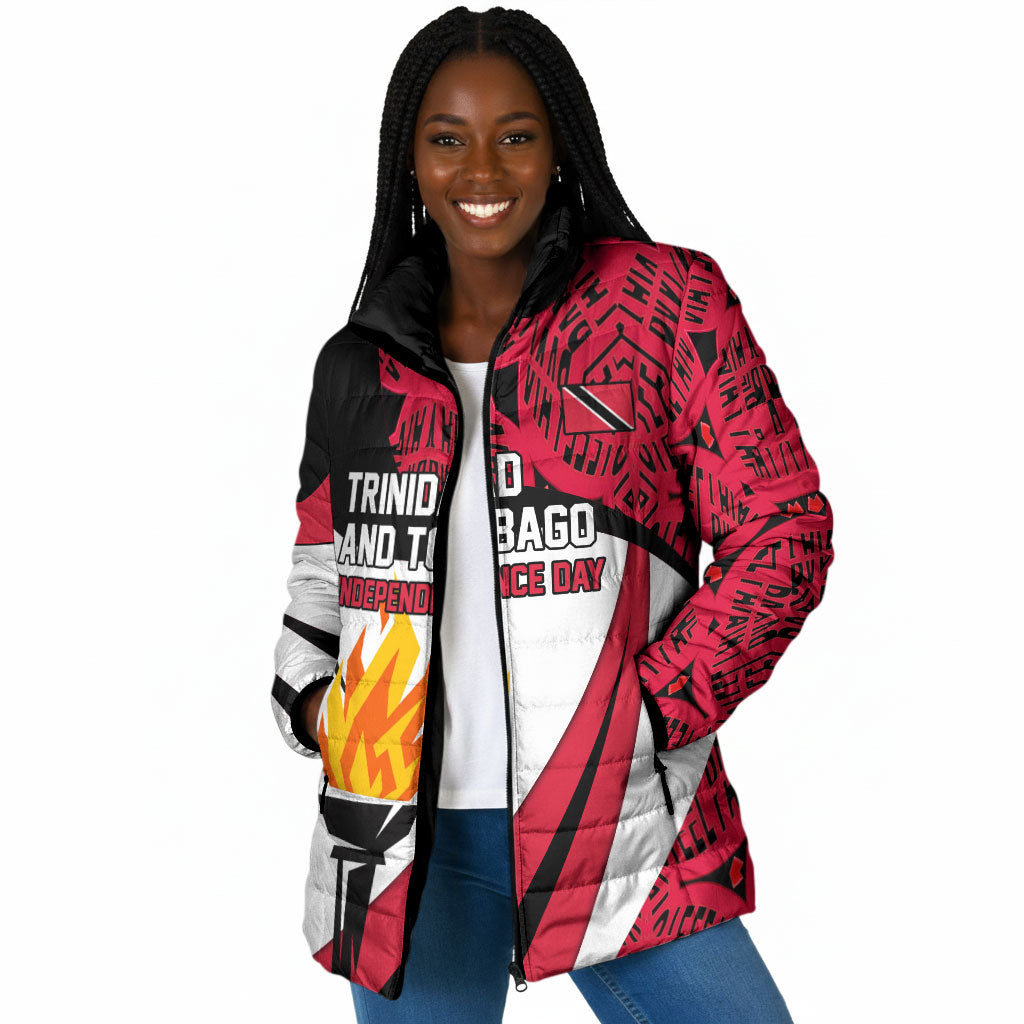 Trinidad And Tobago Independence Day Padded Jacket Freedom Torch Heritage Symbols