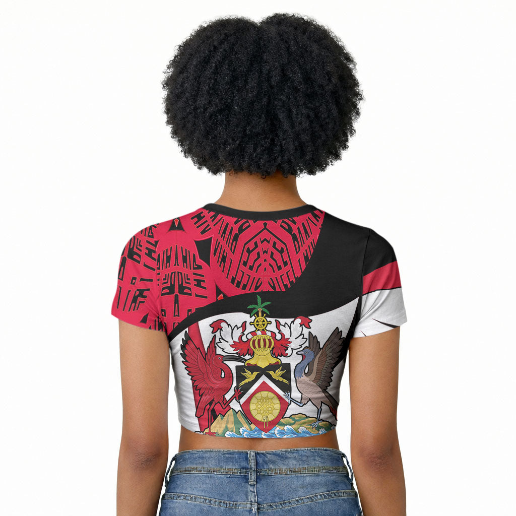 Trinidad And Tobago Independence Day Raglan Cropped T shirt Freedom Torch Heritage Symbols