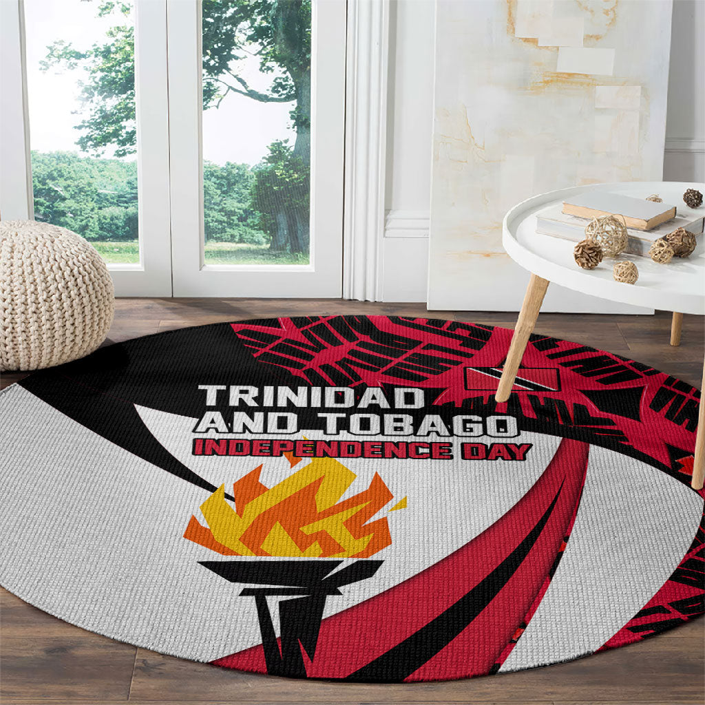 Trinidad And Tobago Independence Day Round Carpet Freedom Torch Heritage Symbols