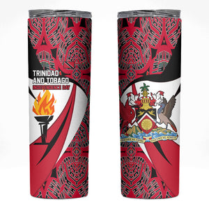 Trinidad And Tobago Independence Day Skinny Tumbler Freedom Torch Heritage Symbols