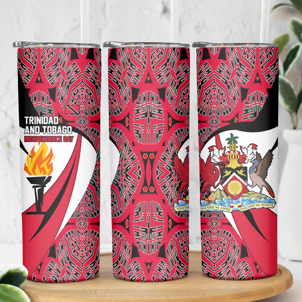 Trinidad And Tobago Independence Day Skinny Tumbler Freedom Torch Heritage Symbols