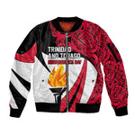 Trinidad And Tobago Independence Day Sleeve Zip Bomber Jacket Freedom Torch Heritage Symbols