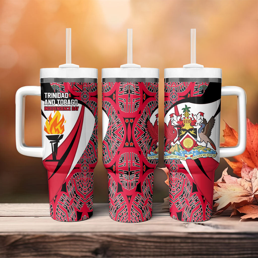 Trinidad And Tobago Independence Day Tumbler With Handle Freedom Torch Heritage Symbols