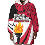 Trinidad And Tobago Independence Day Wearable Blanket Hoodie Freedom Torch Heritage Symbols