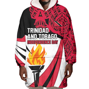 Trinidad And Tobago Independence Day Wearable Blanket Hoodie Freedom Torch Heritage Symbols