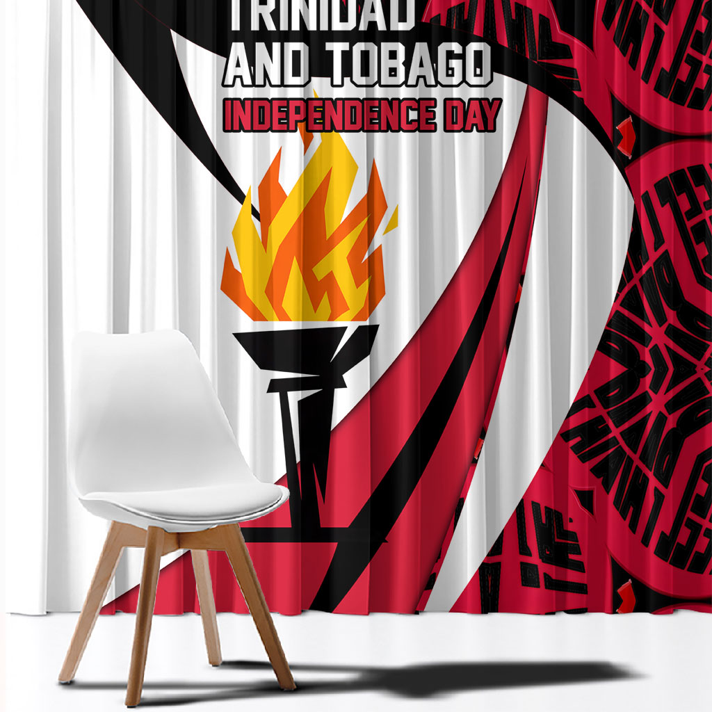 Trinidad And Tobago Independence Day Window Curtain Freedom Torch Heritage Symbols