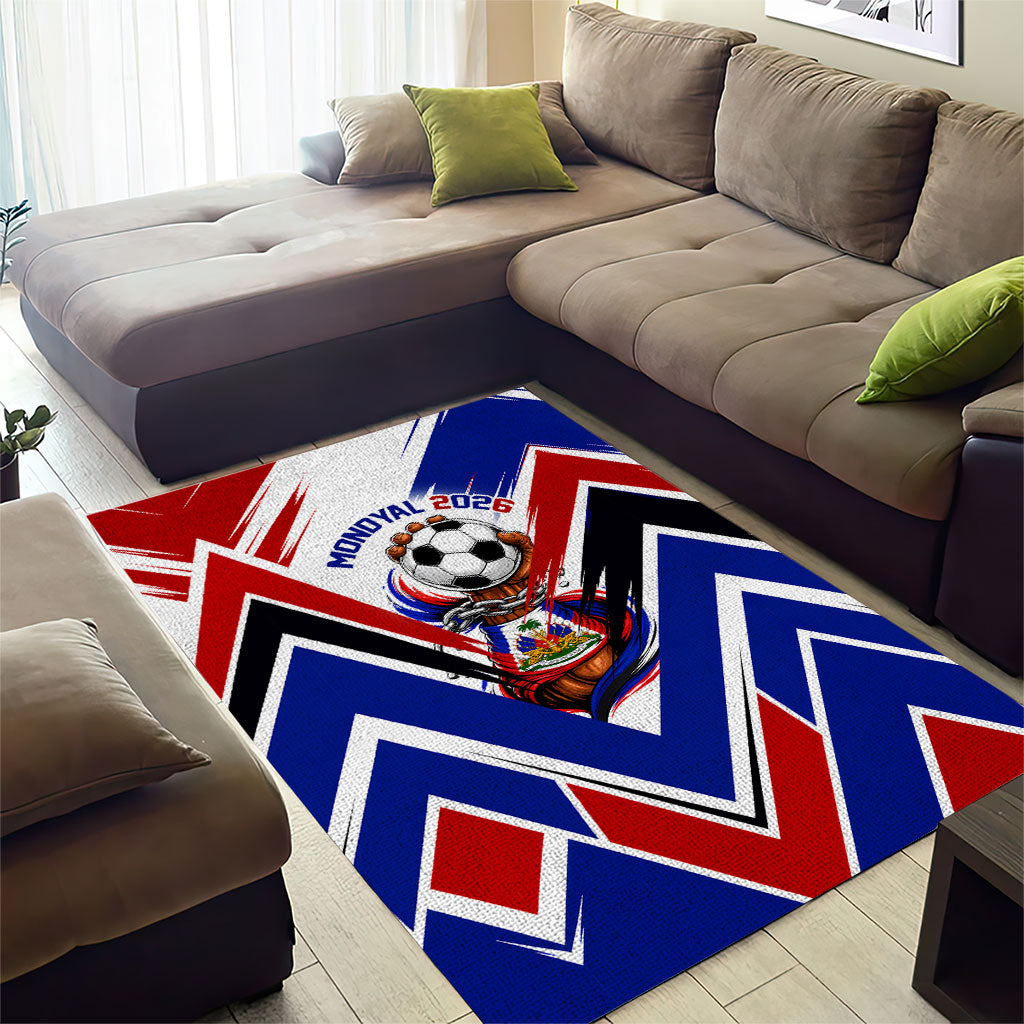 Haiti World Football Mondyal 2026 Area Rug Pride Ayiti Caribbean Culture Patriotic Crest