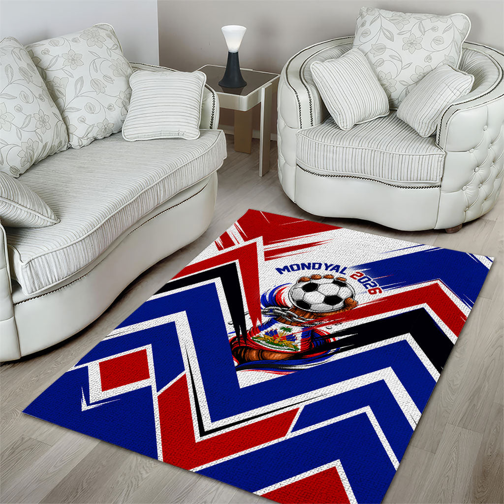 Haiti World Football Mondyal 2026 Area Rug Pride Ayiti Caribbean Culture Patriotic Crest
