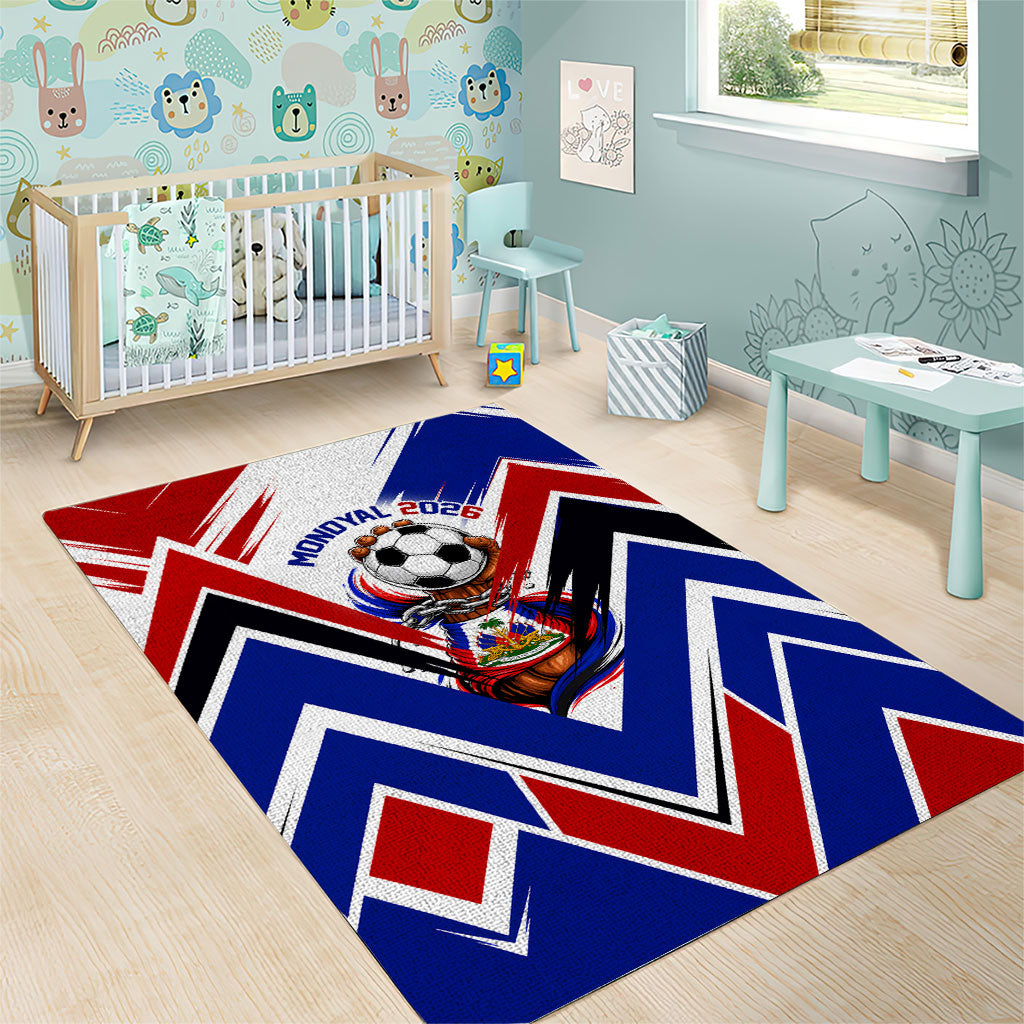 Haiti World Football Mondyal 2026 Area Rug Pride Ayiti Caribbean Culture Patriotic Crest