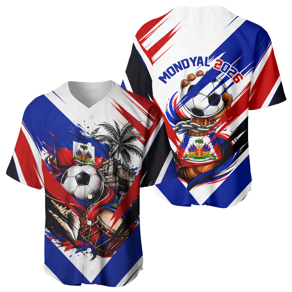 Haiti World Football Mondyal 2026 Baseball Jersey Pride Ayiti Caribbean Culture Patriotic Crest