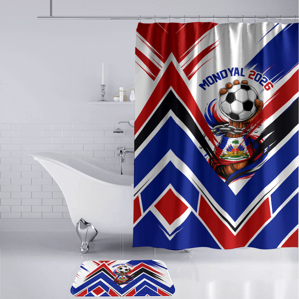 Haiti World Football Mondyal 2026 Bathroom Set Pride Ayiti Caribbean Culture Patriotic Crest