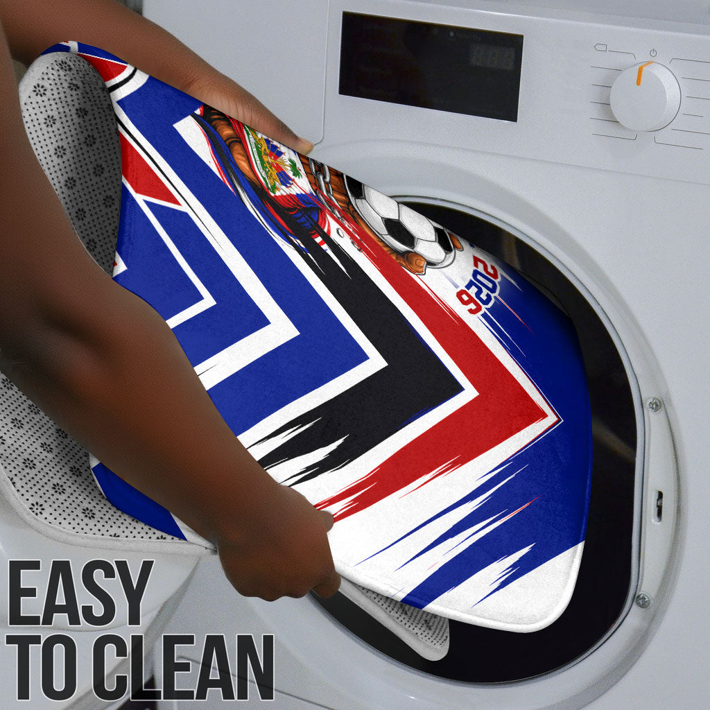 Haiti World Football Mondyal 2026 Bathroom Set Pride Ayiti Caribbean Culture Patriotic Crest