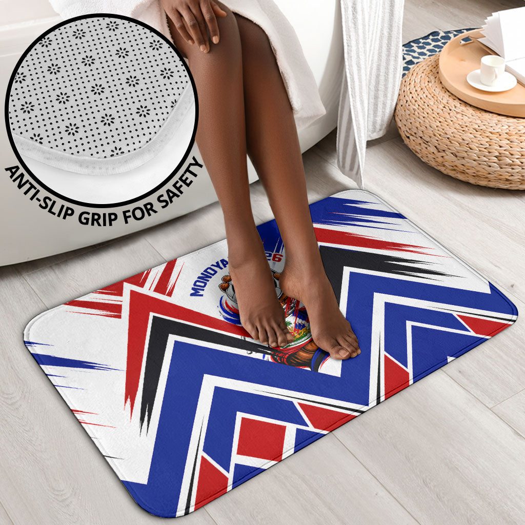 Haiti World Football Mondyal 2026 Bathroom Set Pride Ayiti Caribbean Culture Patriotic Crest