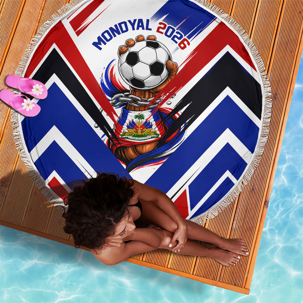Haiti World Football Mondyal 2026 Beach Blanket Pride Ayiti Caribbean Culture Patriotic Crest