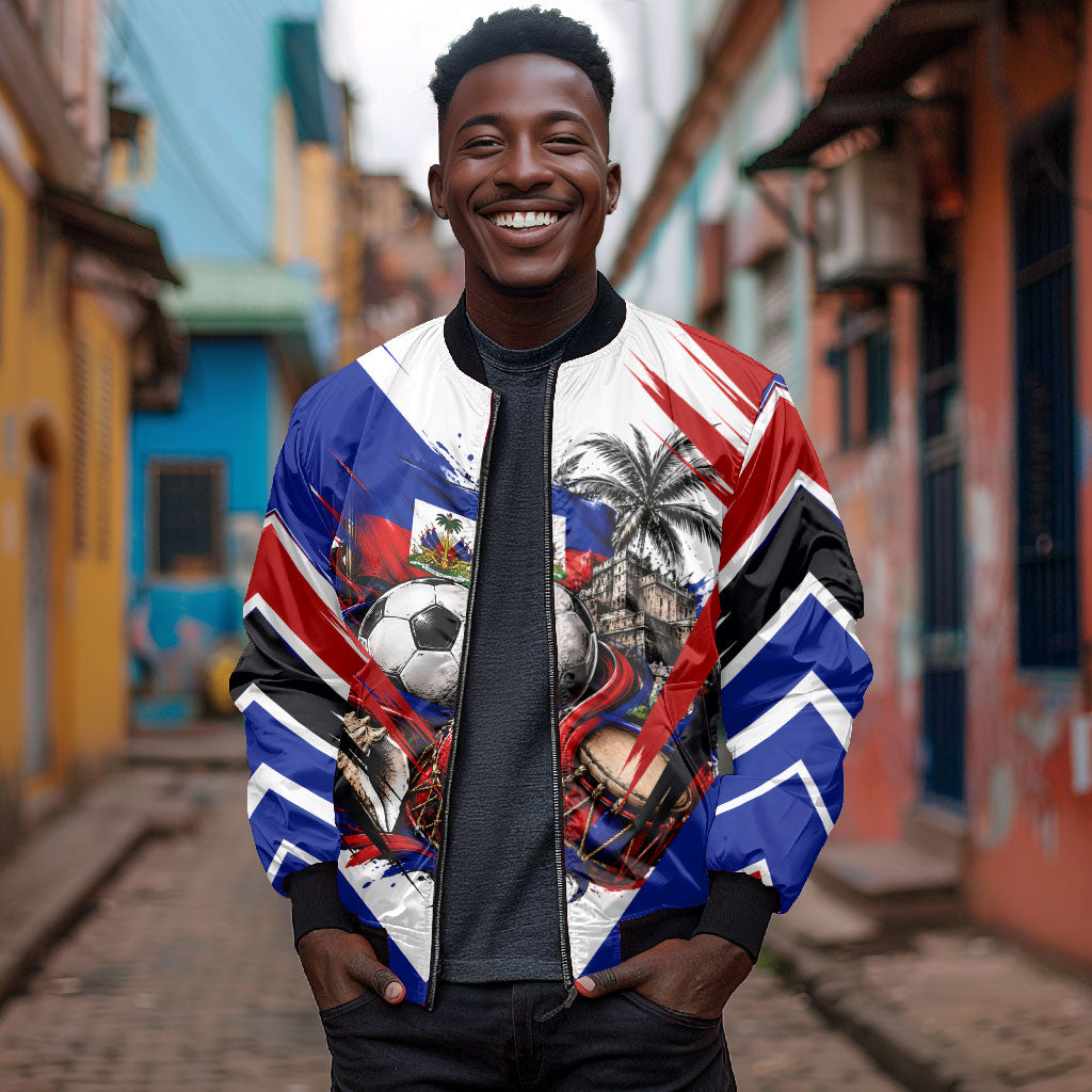 Haiti World Football Mondyal 2026 Bomber Jacket Pride Ayiti Caribbean Culture Patriotic Crest