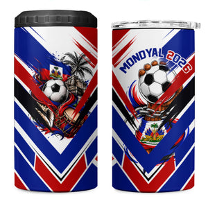 Haiti World Football Mondyal 2026 4 in 1 Can Cooler Tumbler Pride Ayiti Caribbean Culture Patriotic Crest