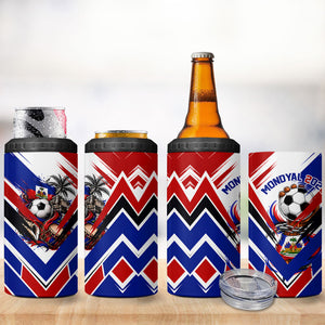 Haiti World Football Mondyal 2026 4 in 1 Can Cooler Tumbler Pride Ayiti Caribbean Culture Patriotic Crest