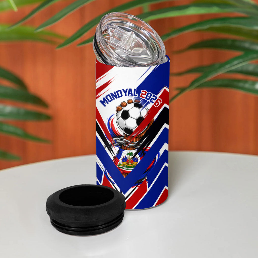 Haiti World Football Mondyal 2026 4 in 1 Can Cooler Tumbler Pride Ayiti Caribbean Culture Patriotic Crest
