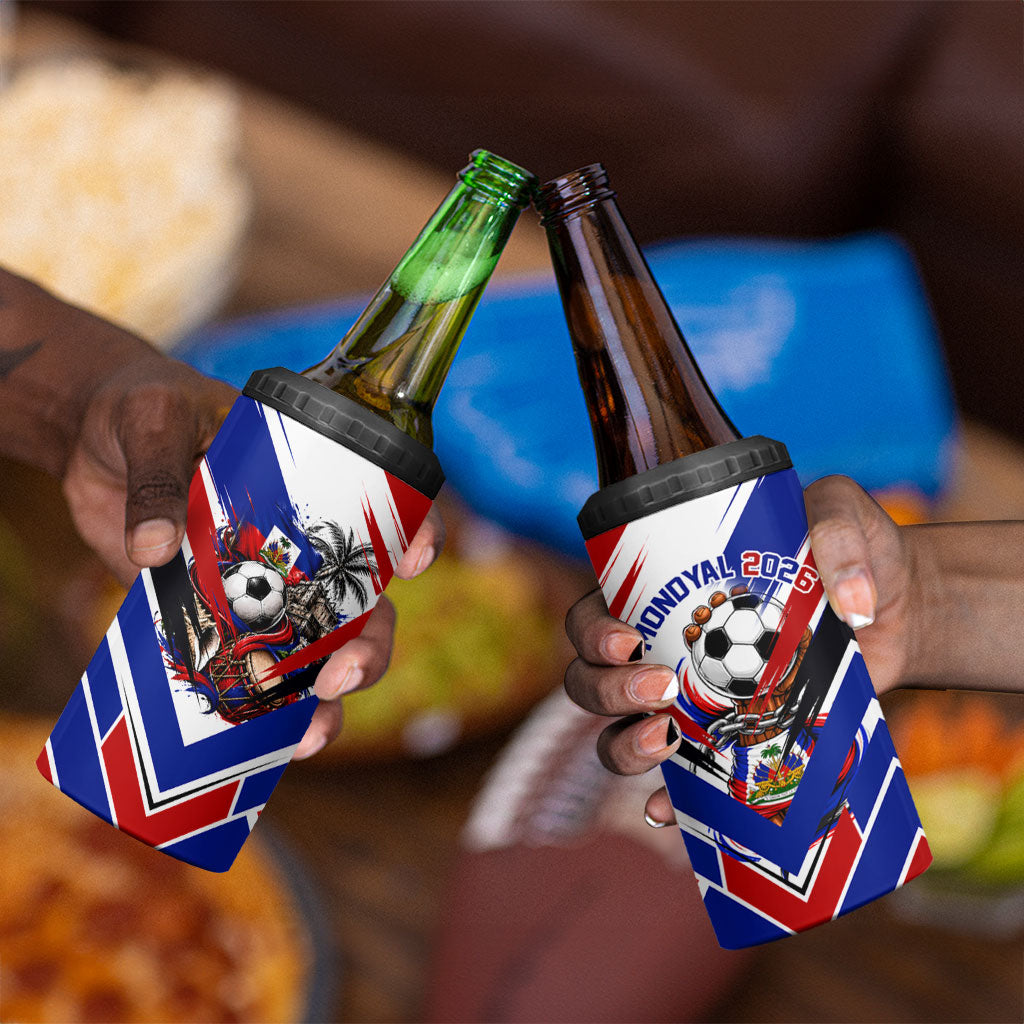 Haiti World Football Mondyal 2026 4 in 1 Can Cooler Tumbler Pride Ayiti Caribbean Culture Patriotic Crest