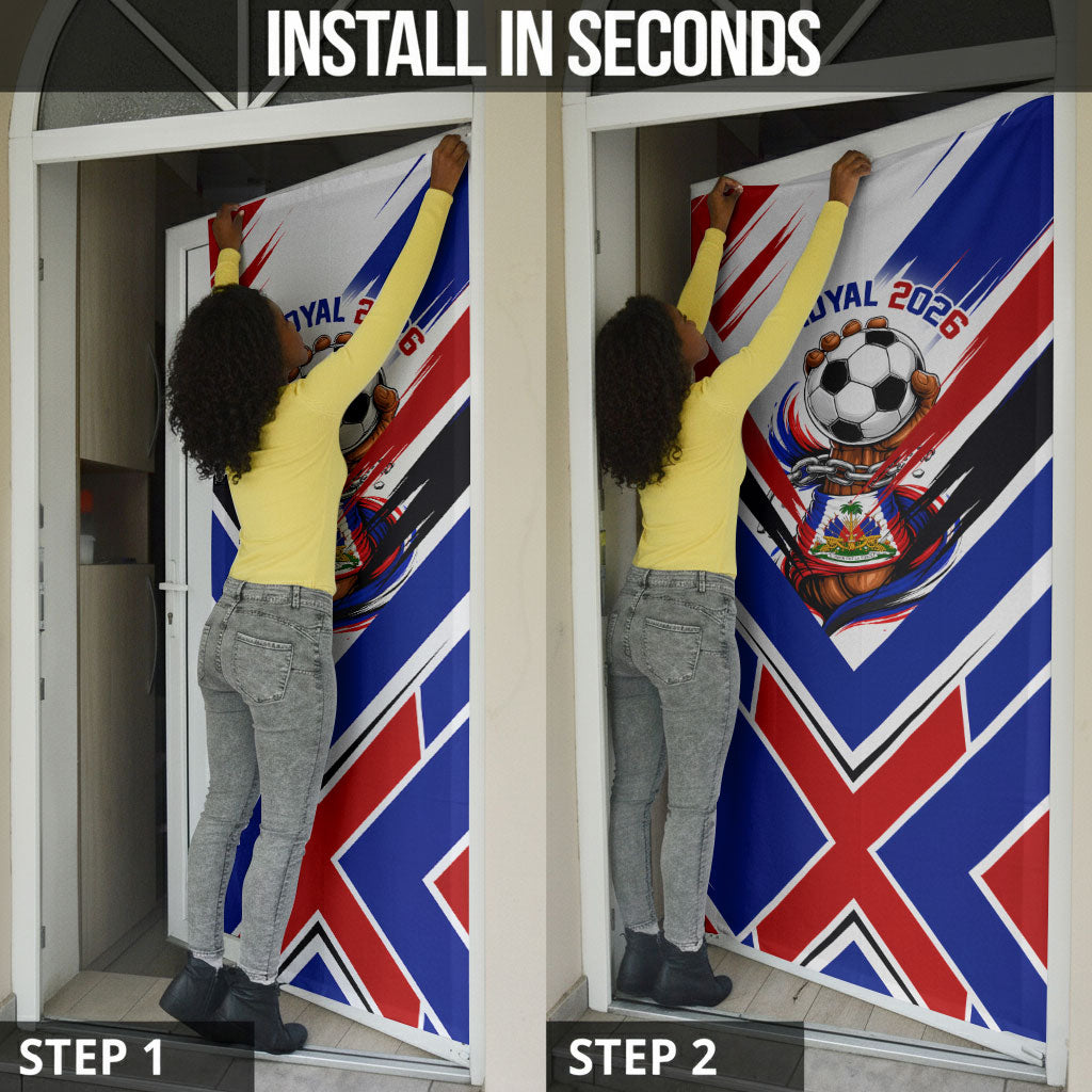 Haiti World Football Mondyal 2026 Door Cover Pride Ayiti Caribbean Culture Patriotic Crest