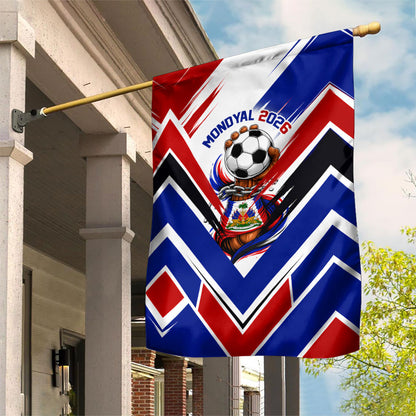 Haiti World Football Mondyal 2026 Garden Flag Pride Ayiti Caribbean Culture Patriotic Crest